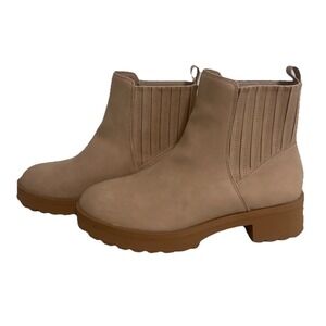 ZBY Women's Ankle Chelsea Boots Tan Size 10 Elastic Top Pull On Bootie SB-A2
